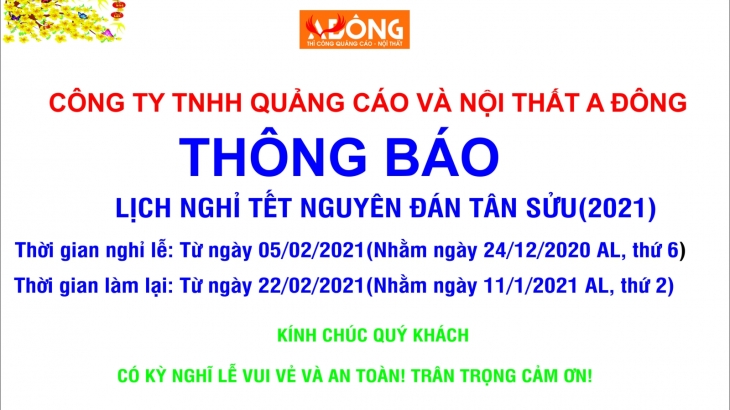 Thông báo nghỉ tết nguyên đán